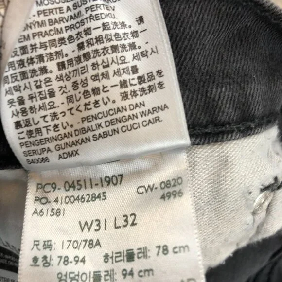 Levi's Mens Jeans Size 31x32 511 Slim Straight Classic Black Denim Casual Travel - Picture 9 of 13